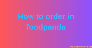 How to order in foodpanda